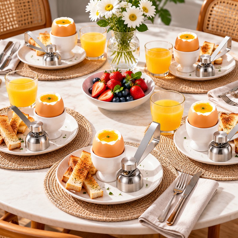 Stainless Steel Egg Topper for Soft-Boiled Eggs – Manual Eggshell