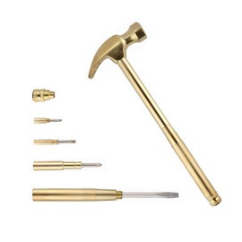 LANDIBO 6-in-1 Multi-Tool Camping Hammer Set with Slotted/Flat Head Phillips Screwdriver for Mechanical Maintenance, Interior Decoration, Outdoor Adventures, Best Gift (Yellow)