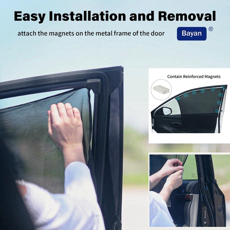 SUV Pickup Front Side Window Sun Shade Magnetic Car Driver