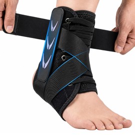 Ankle Brace for Men & Women, Adjustable Lace-Up Ankle Support for Sprained Ankle Recovery, Breathable Lining Ankle Stabilizer, Compression Ankle Sleeve for Sports, Office Swelling Relief & Daily Wear-M