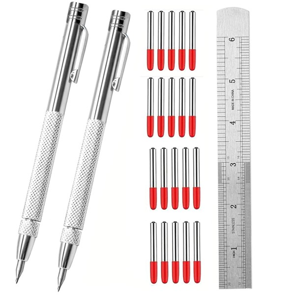 2PCS Tungsten Carbide Scriber with Magnet, Scribe Tool, with Extra