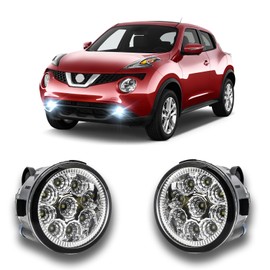 qobsos LED Fog Light For Nissan Juke 2011-2014 Pair Bumper Fog Light Driving Lamp Replacement Fog Light Assemblies,55W 6000k White,Plug and Play,Pack of 2