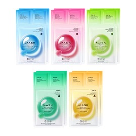 Face Sheet Mask Set - 10Pcs Trilogy Facial Mask Set with Cleanser Extracts, Hydrating and Moisturizing, Calming and Soothing, Fade Fine Lines, Brighten Skin Tone, Korean Beauty Skincare Gift for Women