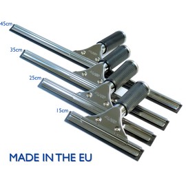 GBPro Professional Window Squeegee Stainless Wiper Rubber Replacement Blades - 2 per pack - Double sided High Grade Rubber Strip, Machine Cut - 15cm/25cm/35cm/45cm - Window Cleaning Equipment