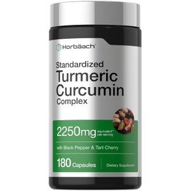 Horb Ach Suplemento Curcumina Cúrcuma 2250 180 Cápsulas Pimienta Negra Cereza Ácida Omg Gluten