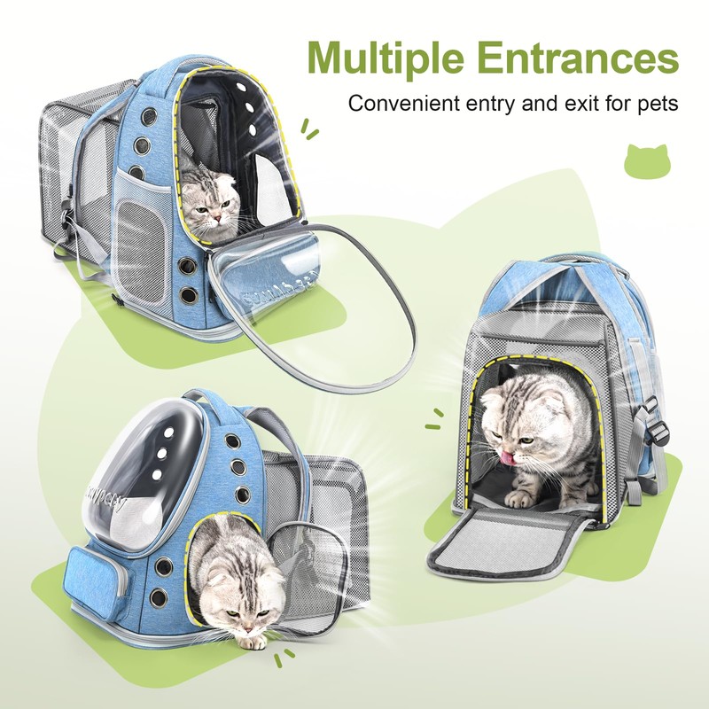 Cawypety Expandable Cat Backpack,Cat Bubble Backpack Carrier for Carrying Cats,