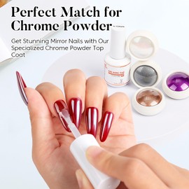 Nicedeco Chrome Top Coat 15ml No Wipe Top Coat Perla Chrome Semipermanente Soak Off UV LED Gel Metallico Unghie Nail Art