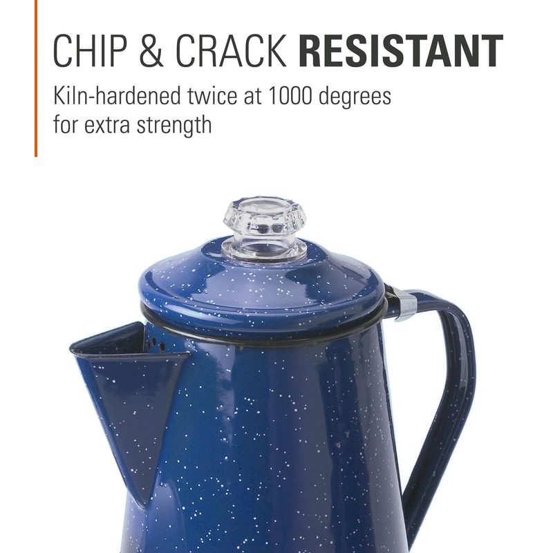 GSI Outdoors Percolator Coffee Pot | Enamelware Campfire Coffee Boiler