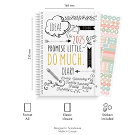 Burde Diary 2025 Doodle | Space for Creativity | 21x15 A5 Format | 12 Month Diary | Monthly & Yearly Overview
