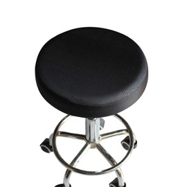 LIOOBO Elastic Bar Stool Seat Cushion Cover Cotton Stool Cover Soft Round Chair Protector Black