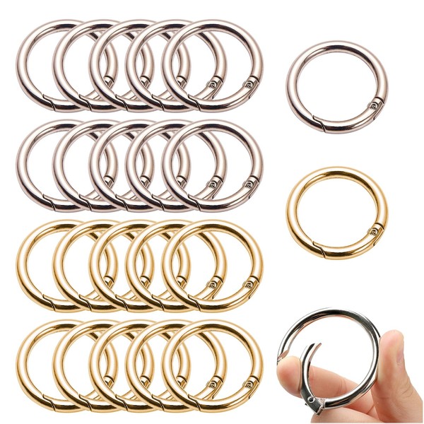 Bofanze Pack of 20 Carabiner Round 40 mm Thick Zinc