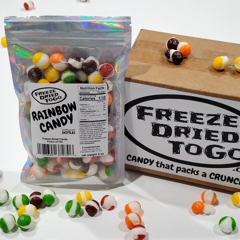 "Freeze Dried" CANDY RAINBOW - resealable bag crunchy bites -