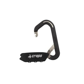 crops SPD03-SC01 Carabiner Lock with Coil Wire, ELK 0.1 x 59.1 inches (3 x 1500 mm) | 3 Digit Dial (Black)