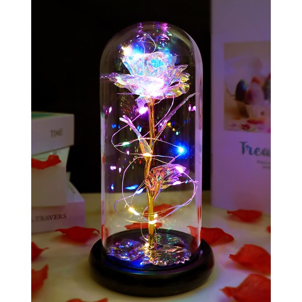 Birthday Gifts for Women, Colorful Rainbow Galaxy Crystal Light Up