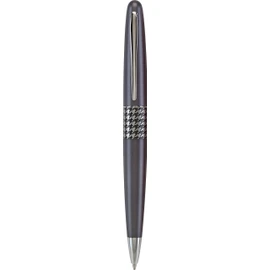PILOT MR Retro Pop Collection Ballpoint Pen in Gift Box, Gray Barrel with Houndstooth Accent, Medium Point Stainless Steel Nib, Refillable Black Ink (91425)