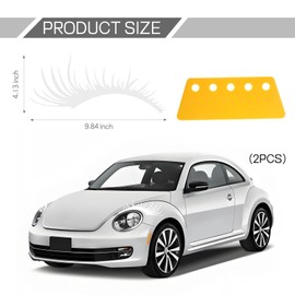 Ongfuwu 2 PCS Car Headlight Eyelashes Stickers, Auto Bumper Window Eyelashes Stickers, Fashion Fake Eyelash Stickers for Car Body, Vehicle Exterior Decoration Accessories for Car SUV Truck (White)