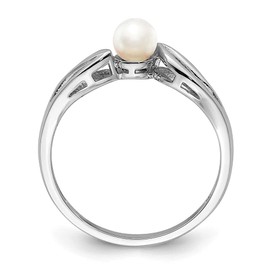 Diamond2Deal 925 Sterling Silver 2mm White Cultured Pearl Engagement Wedding Band Ring Size 7
