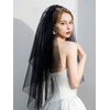 AOREAS Black Lace Veil Bridal Wedding Veils Creative Cathedral Tulle