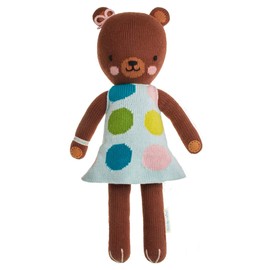 Ivy The Bear Little 13" Hand-Knit Doll – 1 Doll = 10 Meals, Fair Trade, Heirloom Quality, Handcrafted in Peru, 100% Cotton Yarn