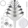 Toncoo 6 Pack Stainless Steel Funnels for Kitchen Use, Food