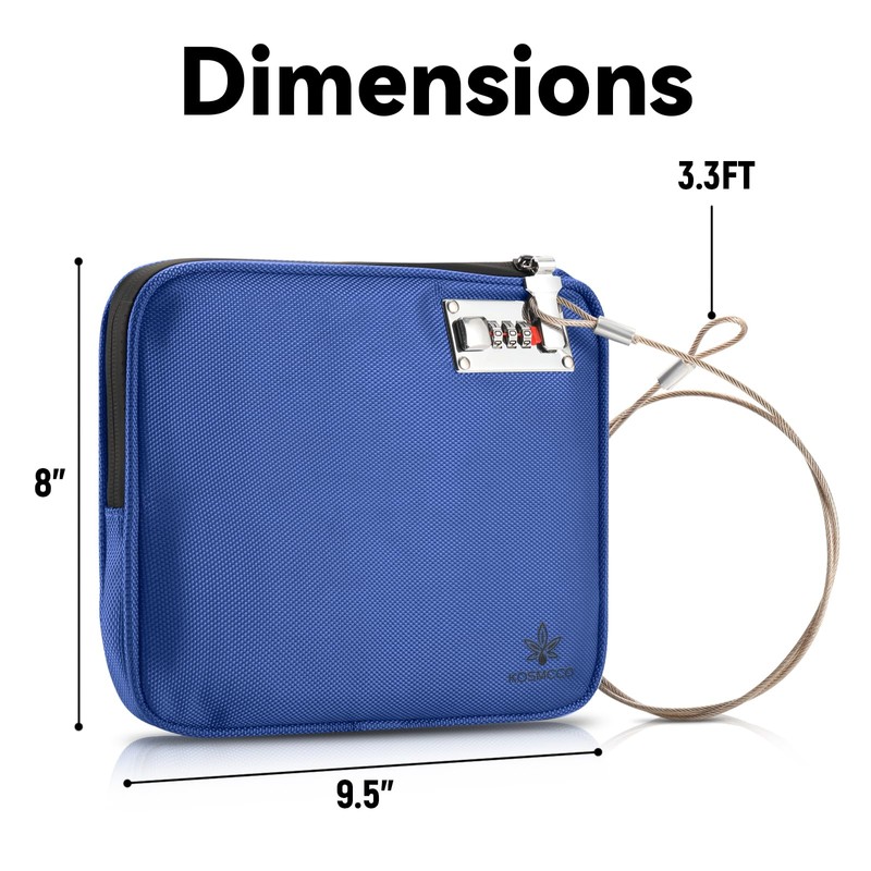 KOSMCCO Anti-Theft Locking Beach Bag, 9x7.5-inch Portable Beach Safe for