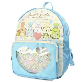 KoohaCreate 085709 Sumikko Gurashi Clear Pocket Backpack, Can Secure Badges to the Middle Hanging Cloth, Kids Show Storage Appeal