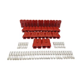 50Amp Power Connector Plug 50A Quick Connect Disconnect 600 V 10 Pairs(20pcs) for 50Amp Battery Connector(Red, 8awg)