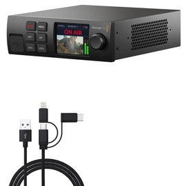 BoxWave Cable Compatible with Blackmagic Web Presenter HD - AllCharge 3-in-1 Cable - Jet Black