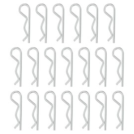 sourcing map 20 Pcs Hitch Pin Clip, 2.5mm x 50mm R Clips Carbon Steel Retaining Wire Hair Pins Cotter Pin Assortment Kit Clips for Trailer Tractors Mower Carts Truck Pin Clip, Silver