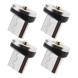 OTOTEC 4 Stück Magnetisch Ladeanschluss Micro-USB Magnetstecker Rotierender Magnetadapter Magnetsteckerspitzen Kopf für magnetisches Ladekabel kompatibel mit Android Geräte