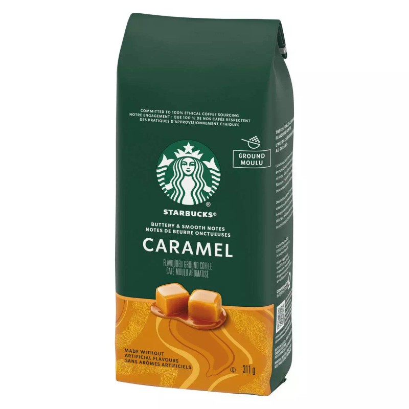 Starbucks Caramel Flavored Ground Coffee, Medium Roasted, 311g/11 oz