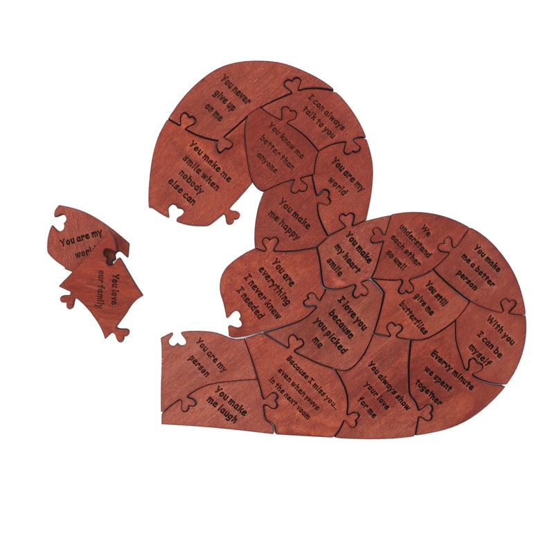 Wooden Heart Puzzle Valentines Day Heart Shape Puzzles Romantic Love