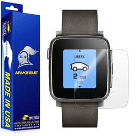 ArmorSuit Pebble Time Steel Screen Protector (2 Pack) Full Coverage MilitaryShield Screen Protector for Pebble Time Steel -HD Clear Anti-Bubble
