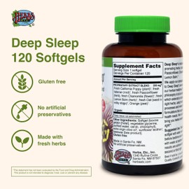 Herbs Etc. Deep Sleep Softgels - Herbal Sleep Support Supplement - Rest & Calming Support with Passionflower, Chamomile & Lemon Balm - 120 Softgels (120 Servings)