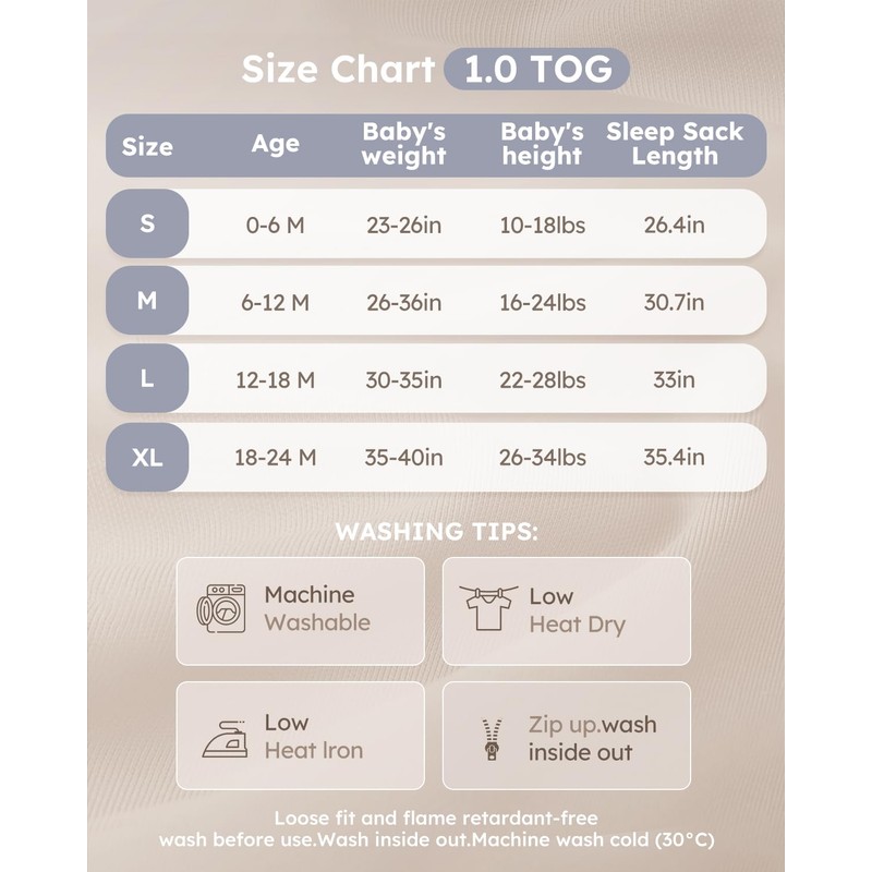 Yoofoss Baby Sleeping Bag Rayon Bamboo Blue, blue