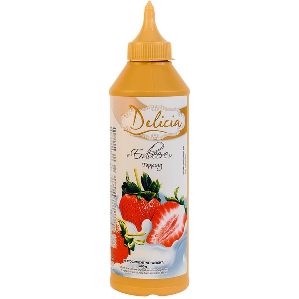 "Strawberry" Dessert Sauce, Seductive Topping in a 600 g Bottle,