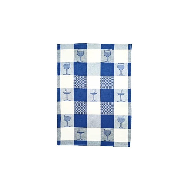 Ross Zwirn Half-Linen Tea Towel Cocktail Glasses Jacquard 50 x