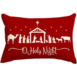 JIMOWANG Christmas Pillow Covers 12 x 20 Inch,Christmas Pillows Decorative Throw Pillow Red Cushion Covers Decor