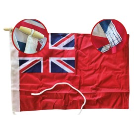 NWFlags Red Ensign Flag 150gsm Nylon Rope & Toggle 18" x 12"