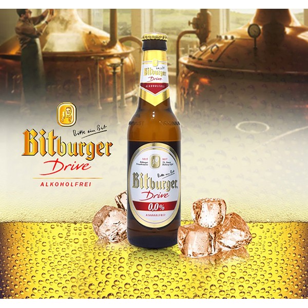 Bitburger Drive Zero Non-Alcoholic Malt Beer, 11.2 fl oz (24 Glass Bottles)