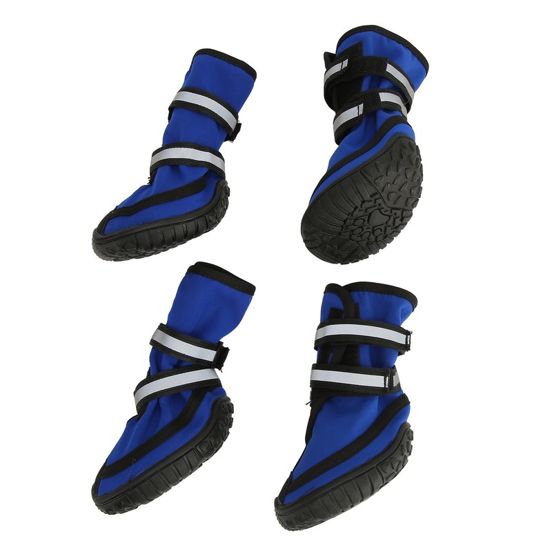 4Pcs Dog Boots Waterproof Prevent Slipping Reflective Large Dog Winter