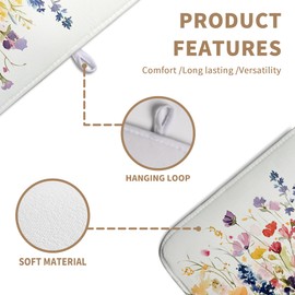 Spring Floral Dish Drying Mat for Kitchen Counter Summer Colorful Flower Kitchen Dishes Dryer Pad Absorbent Matt Microfiber Washable Foldable Reusable Large 18x24 in