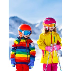 SATINIOR 3 Pairs Kids Winter Snow Mittens Waterproof Ski Mittens Windproof Unisex Gloves for Children Outdoor Activities