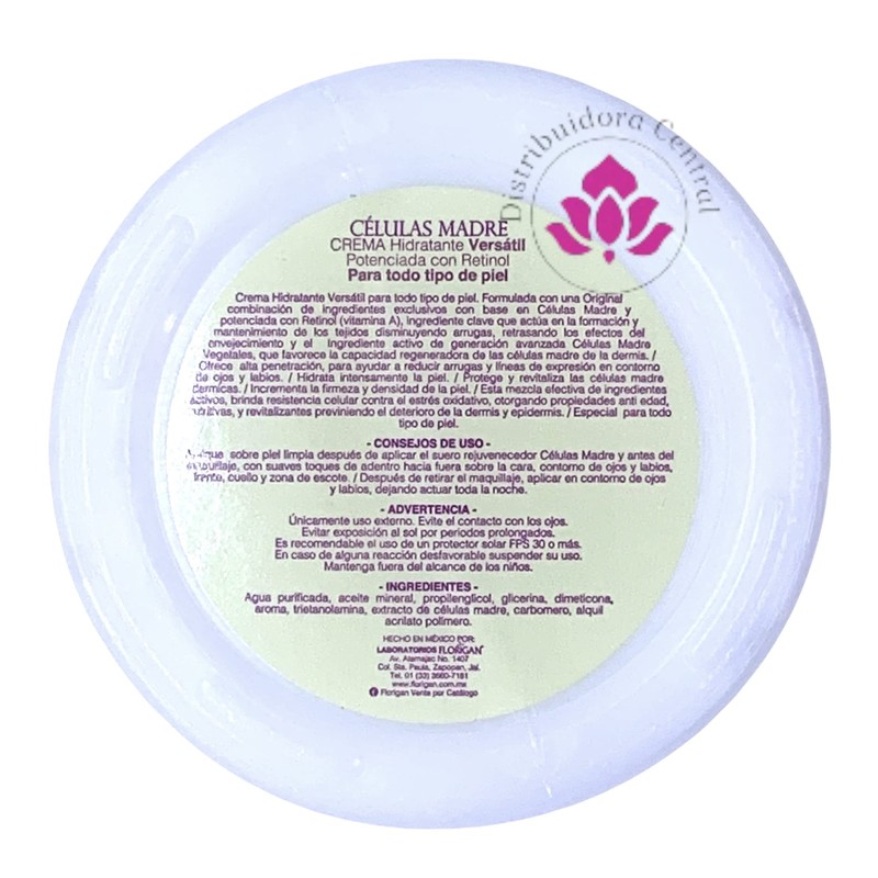 Crema Hidratante Versátil CÉLULAS MADRE 110grs. FLORIGAN