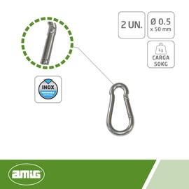 amig 30145 Mod.30145 Firefighter Carabiner, Metallic Silver