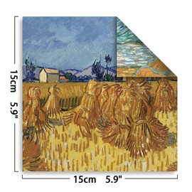 Origami Paper Kit Double Sided 100 Sheets 20 Colors 6 Inch Japanese Chiyo Square Easy Fold Arts Crafts DIY Handwork Origami Papers Beginner Van gogh Monet