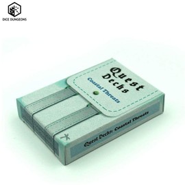Dice Dungeons Quest Decks: Coastal Threats | Fantasy Sea-faring Roleplaying Open-Ended Quest Prompt Cards