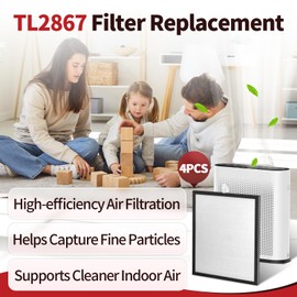 4 Pcs TL2867 Filtration Replacement Compatible with MOOKA Air Purifier