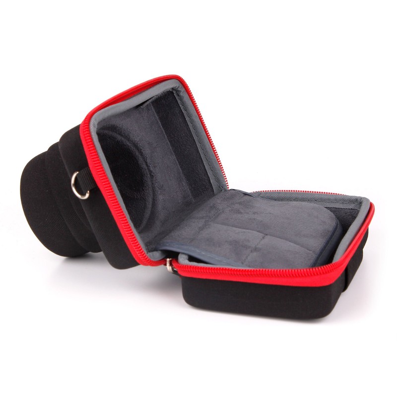 DURAGADGET Protective Shock-Absorbing Case (Black & Red) with Suede Lining