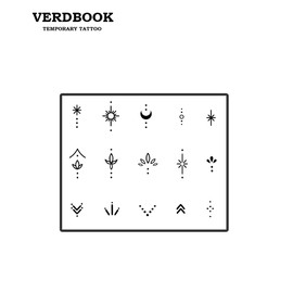 VERDBOOK Waterproof Temporary Tattoos: 2-Sheet Tattoo Kit with Realistic Body Stickers, Semi-Permanent Tattoos for Adults Lasting 7-15 Days – Safe for Men & Women, Realistic Ornate Zodiac